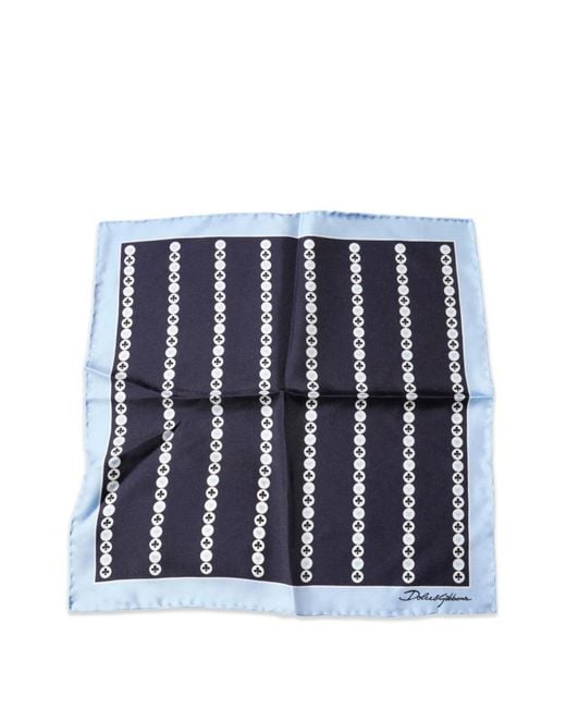 Dolce & Gabbana Blue Beetle-Pattern Handkerchief