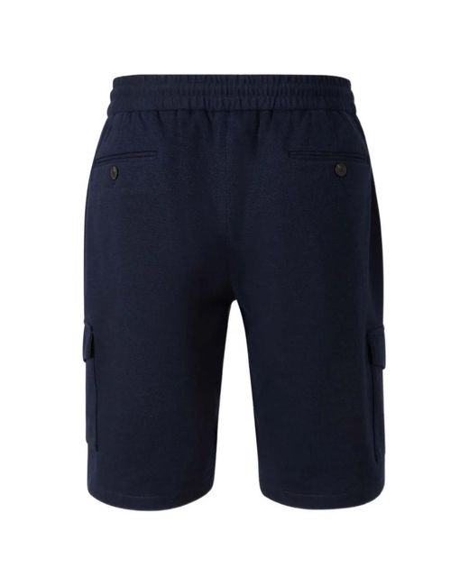 Gran Sasso Blue Drawstring Cargo Shorts for men