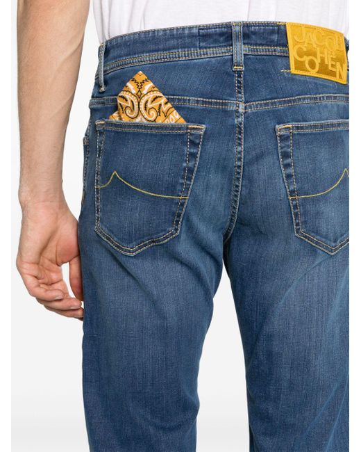 Jacob Cohen Blue Bard Mid-rise Slim-fit Jeans for men