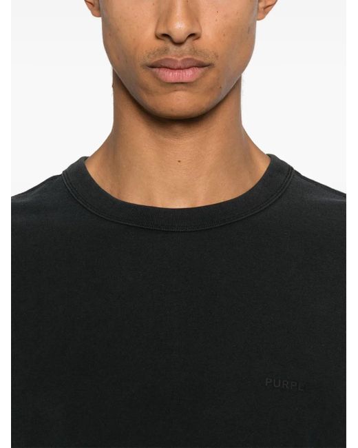 Purple Brand Black Cotton T-Shirt