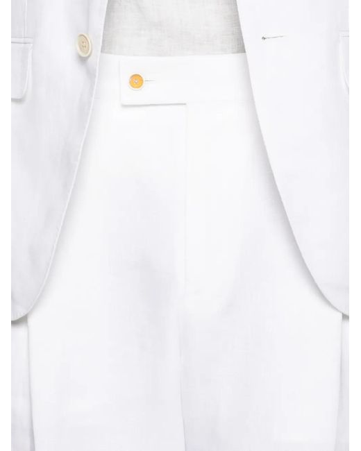 Caruso White Aida Single-Breasted Suit for men