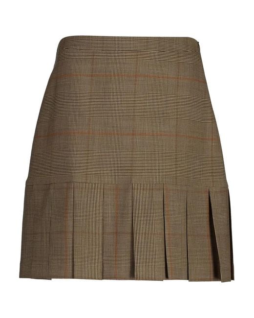 Gant Natural Checked Pleated Mini Skirt
