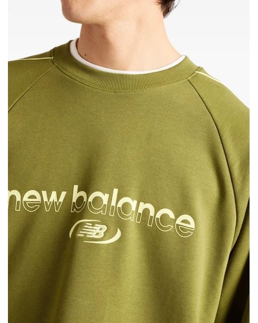 New Balance Green Trackside French Terry Crew Sweatshirt for men