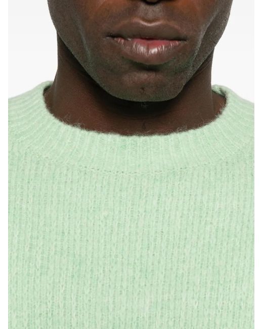 sunflower Green Ribbed Crew-Neck Sweater for men