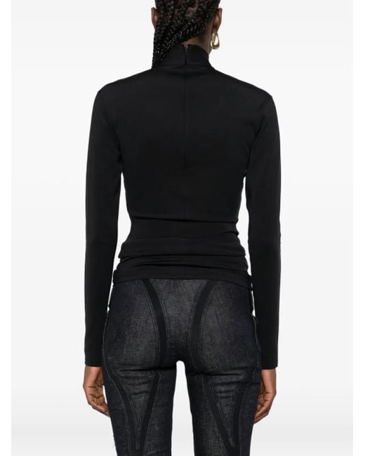 Mugler ハイネック ロングtシャツ Black