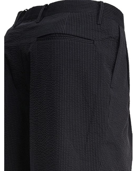 Kaptain Sunshine Black Pleated Pinstripe Trousers for men