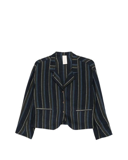 SOH Black Vertical-Stripe Jacket