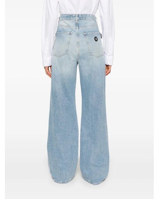 Philipp Plein Blue Ripped Trousers