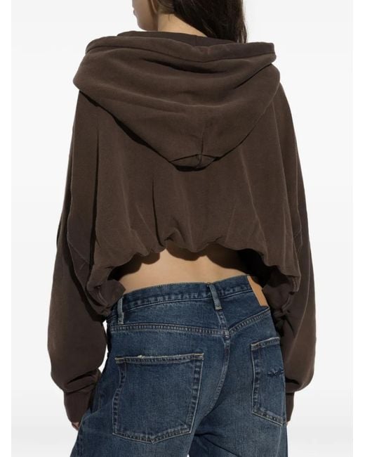 R13 Black Hoodie À Coupe Crop