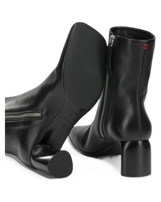Halmanera Black Side-Zip Leather Ankle Boots