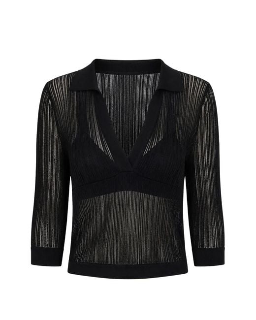 Uma Wang Black Striped Semi-Sheer Top