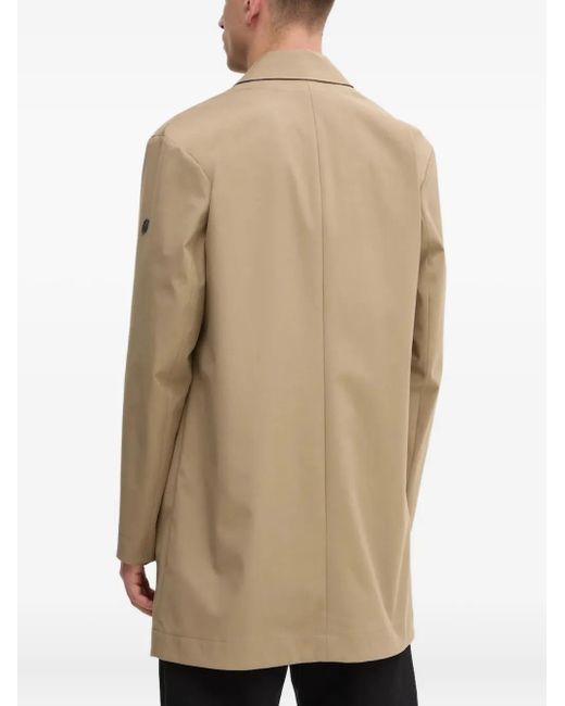 Liu Jo Natural Logo-Plaque Buttoned Coat for men