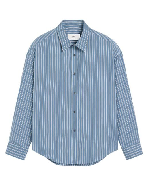 Camicia A Righe di AMI in Blue da Uomo