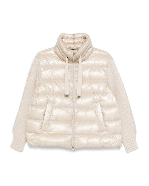 Herno Natural Down Jacket With Knitted