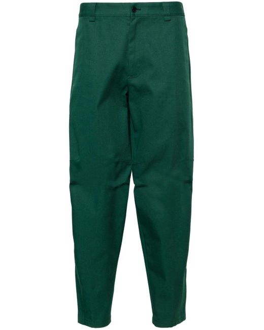 Tapered-leg twill trousers Lanvin pour homme en coloris Green