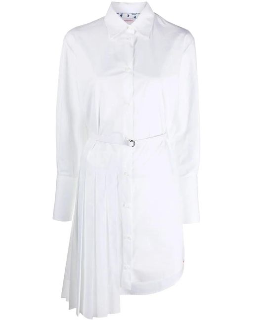 Off-White c/o Virgil Abloh White Slogan-Print Shirt Dress
