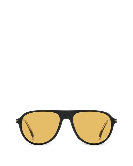 David Beckham Metallic Pilot-Frame Sunglasses