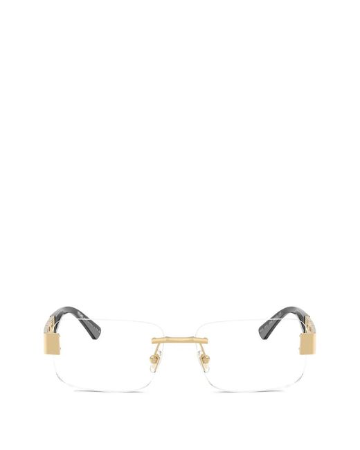 Versace Natural Greca-Detail Rectangle-Frame Glasses