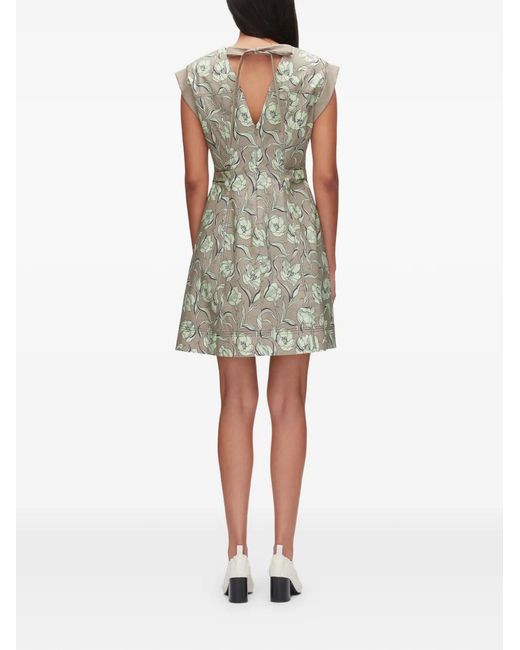 3.1 Phillip Lim Green Floral Tie Back Mini Dress