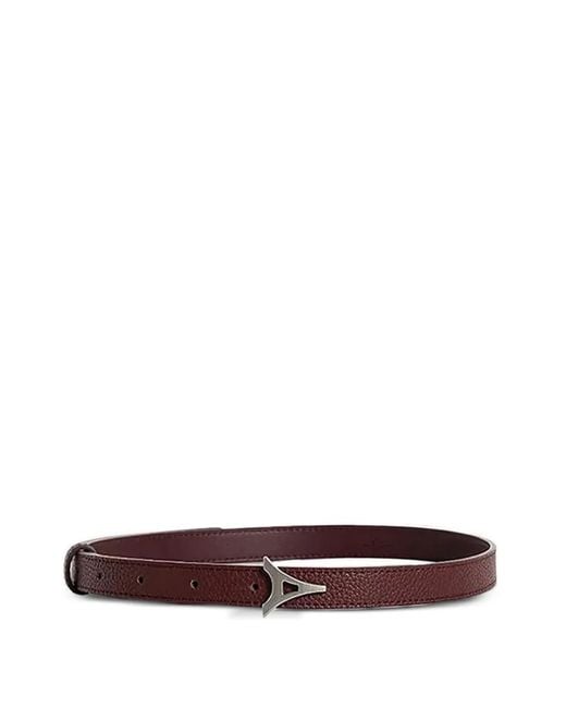 Manière De Voir White Leonie Eiffel Slim Leather Belt