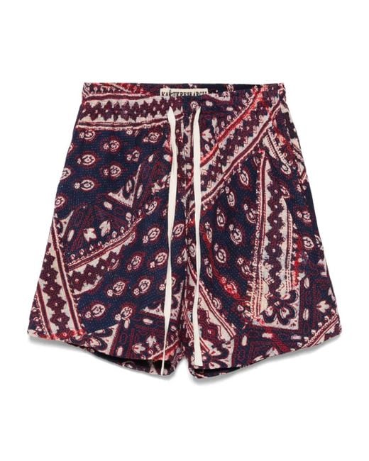 Bermudas con diseño patchwork Kartik Research de hombre de color Red