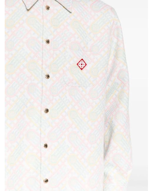 Casablanca White Logo-Appliqué Monogram-Jacquard Jacket for men