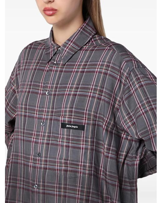 Palm Angels Gray Checked Dress