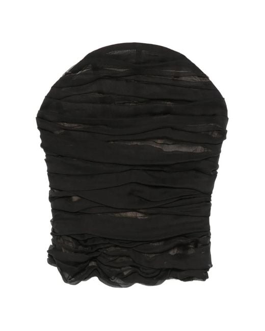 Balenciaga Black Ruched Halterneck Top