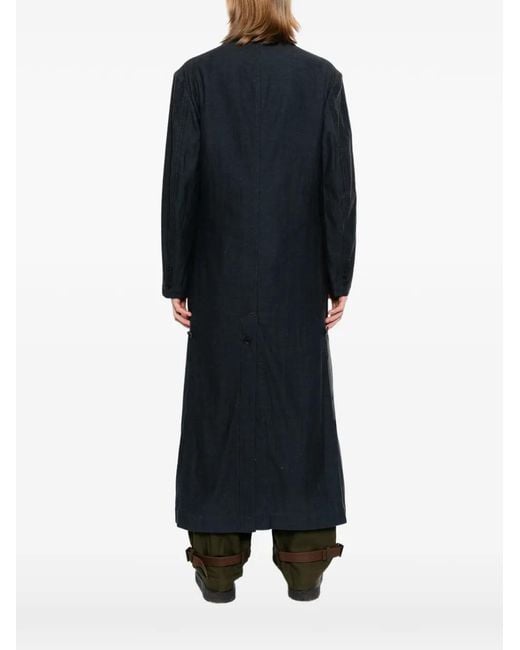 Yohji Yamamoto Blue Graphic-Print Coat for men