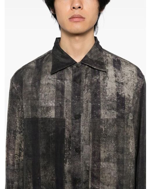 Ziggy Chen Overhemd Met Print in het Gray voor heren