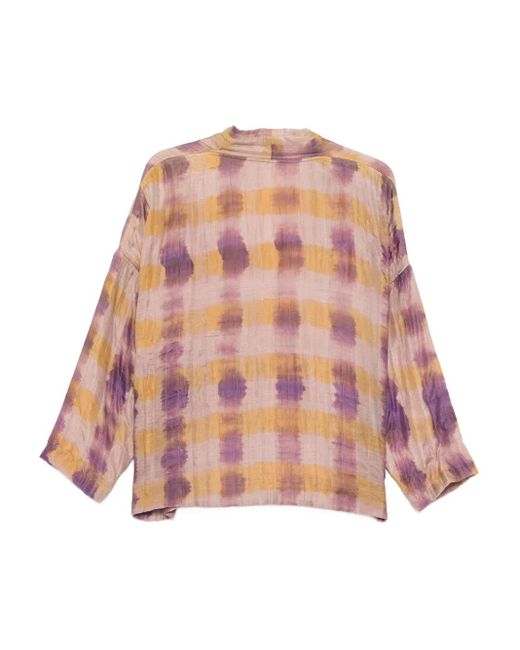 Yavi Pink Tie-Dye Checked Jacket
