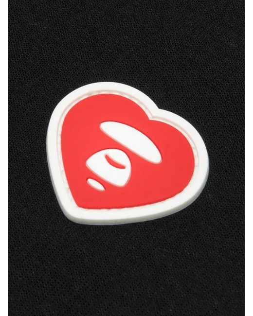 Aape By A Bathing Ape Black Zip-Up Heart-Motif Hoodie for men