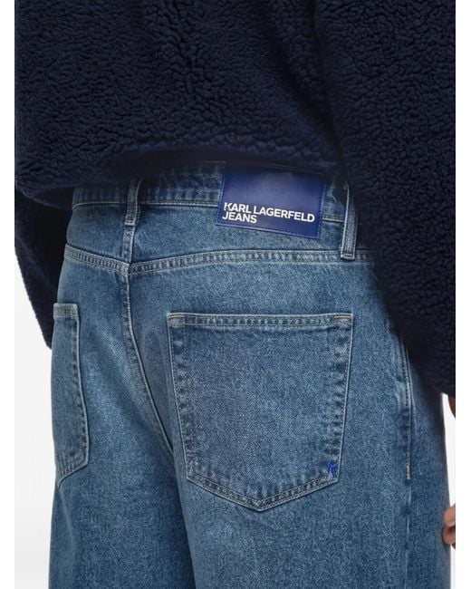 Karl Lagerfeld Blue Barrel Jeans for men