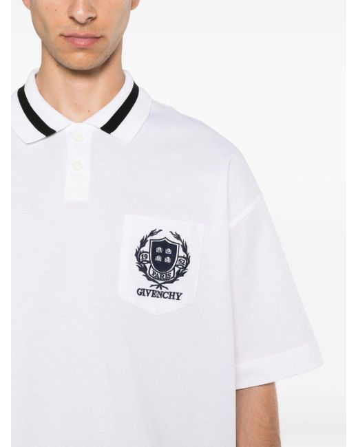 Givenchy Poloshirt Met Wapenschild in het White voor heren