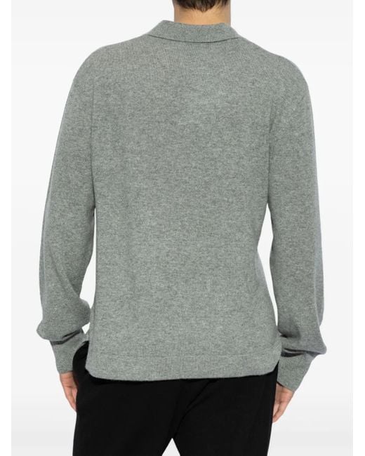 Polo À Manches Longues Officine Generale pour homme en coloris Gray