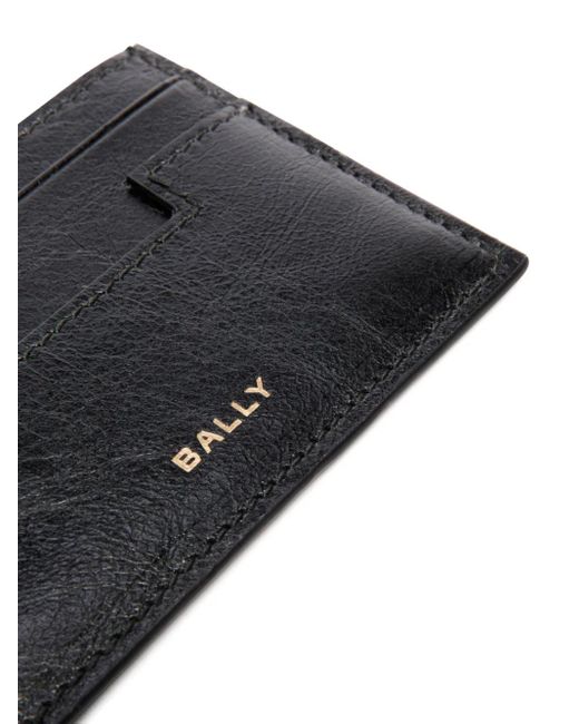 Bally Black Logo-Print Leather Cardholder for men