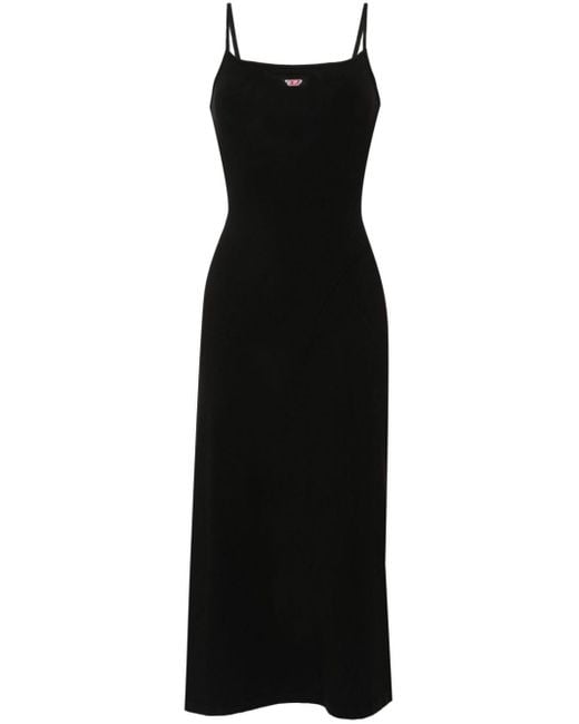 DIESEL Midi-jurk Met Logopatch in het Black