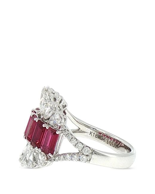 HYT Jewelry Red Ruby And Diamond Ring