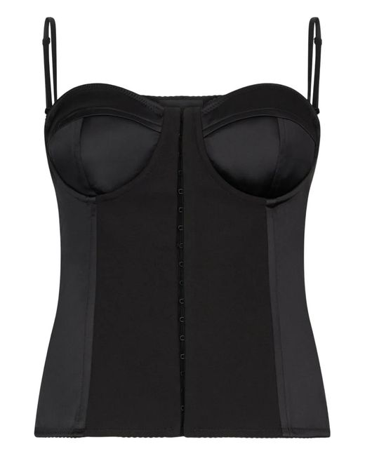 Liu Jo Black Satin Bustier Top