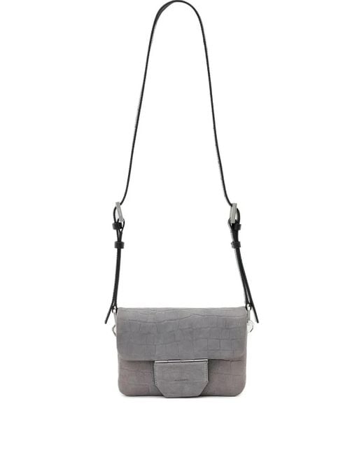 AllSaints White Tasche mit Kroko-Effekt