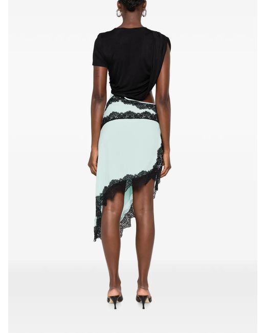 Christopher Esber White Verve Lace-Trim Asymmetric Dress