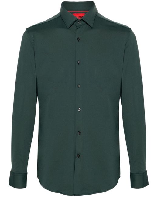 HUGO Green Long-sleeve Jersey Shirt for men