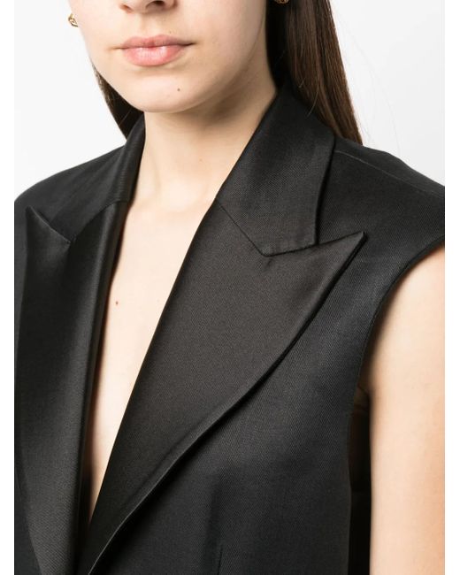 OMBRA MILANO Black Single-Breasted Long Waistcoat