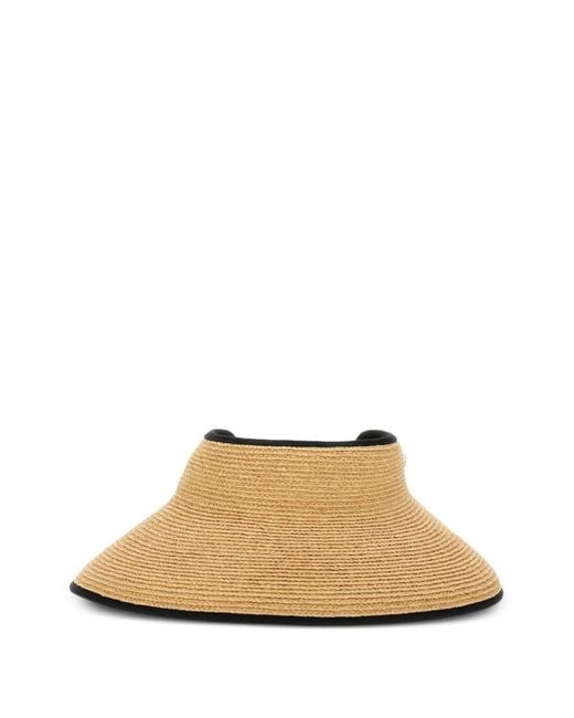 Helen Kaminski White Raffia Trim-Detail Hat