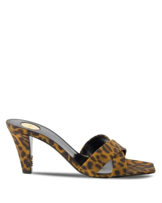 Saint Laurent Brown Heeled Mules