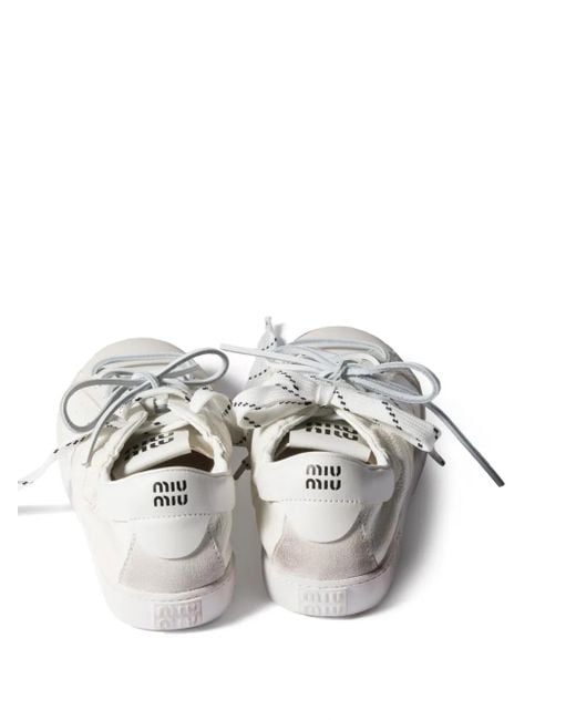 Miu Miu White Deco Leather Sneakers