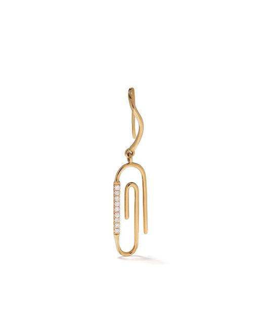Aurelie Bidermann Metallic 18kt Yellow Gold Paper Clip Diamond Earring