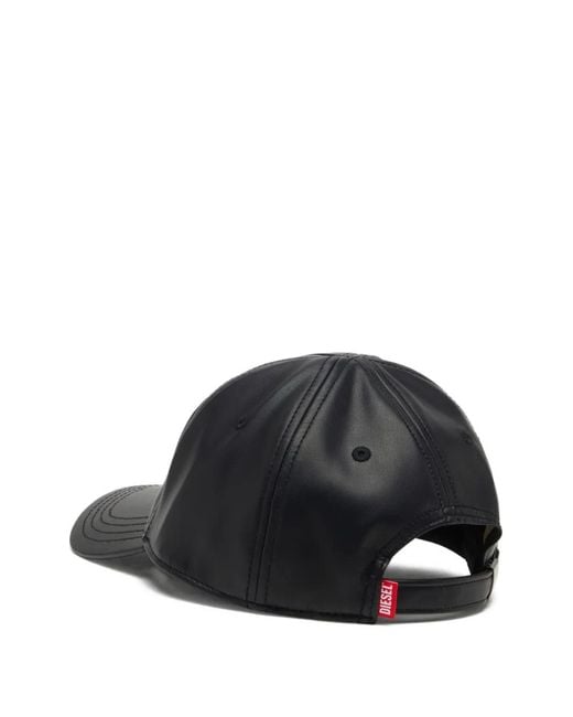 DIESEL Black Logo-Embossed Baseball Cap for men