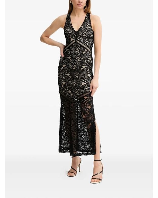 Guess Black Sleeveless V-Neck Maxi Dress