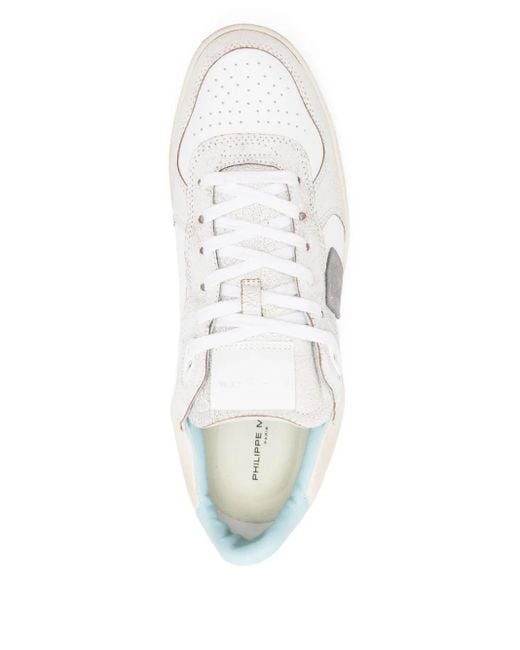 Zapatillas de piel a paneles Philippe Model de hombre de color White